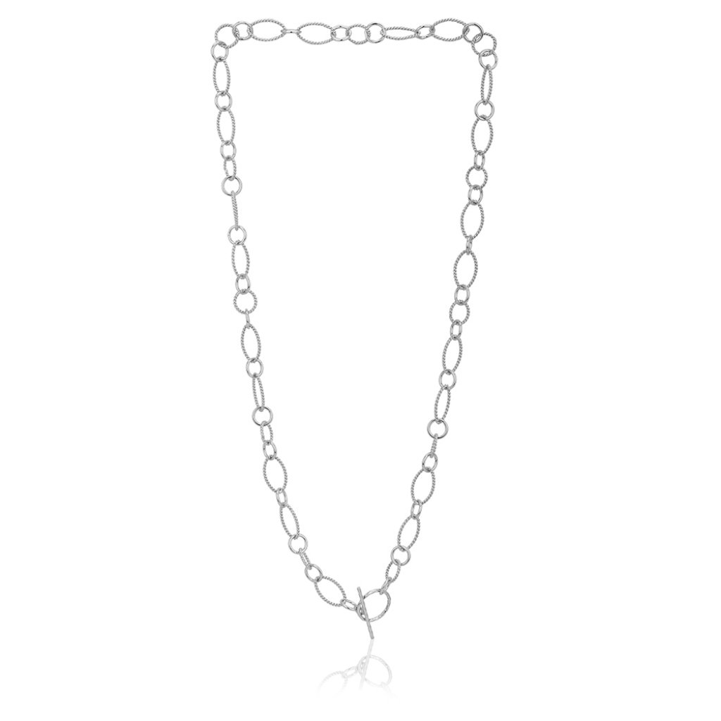 Vanbelle Sterling Silver Jewelry Handmade Fancy Link Chain Necklace